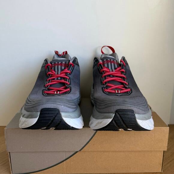 Hoka One One Bondi 6 Grey/Red Men Running Sneakers- SZ 14 main image 6